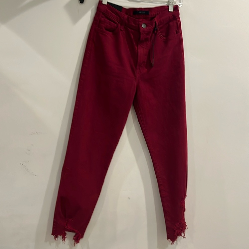 J Brand red skinny jeans